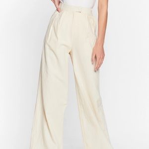 Linen Wide Leg Tailored Pants